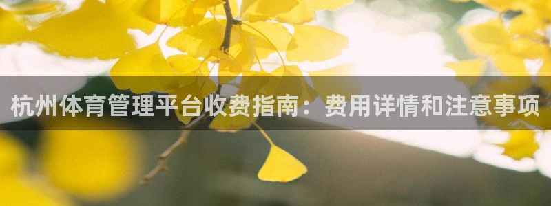 必一运动：杭州体育管