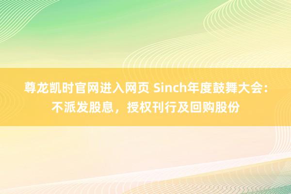 尊龙凯时官网进入网页 Sinch年度鼓舞大会:不派发股息,授权刊行及回购股份