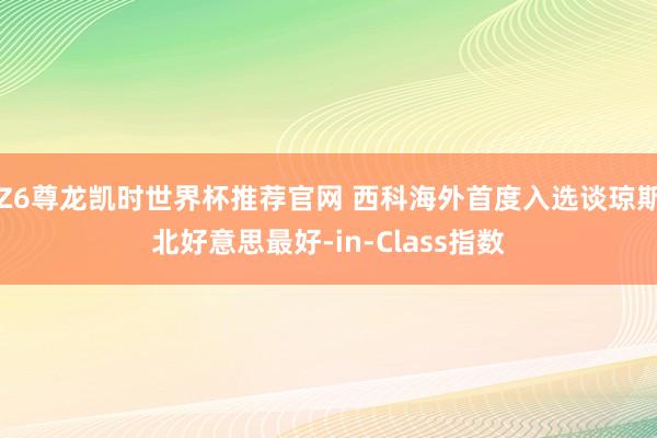 Z6尊龙凯时世界杯推荐官网 西科海外首度入选谈琼斯北好意思最好-in-Class指数