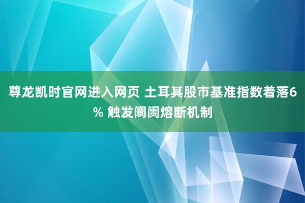 尊龙凯时官网进入网页 土耳其股市基准指数着落6% 触发阛阓熔断机制