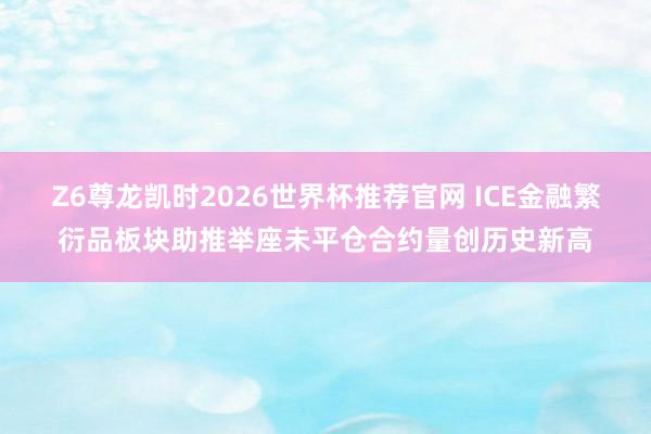 Z6尊龙凯时2026世界杯推荐官网 ICE金融繁衍品板块助推举座未平仓合约量创历史新高