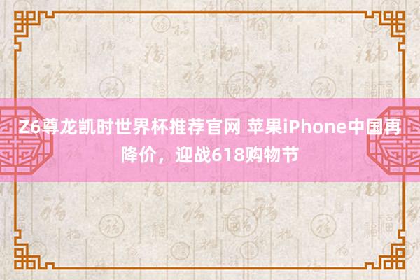Z6尊龙凯时世界杯推荐官网 苹果iPhone中国再降价,迎战618购物节