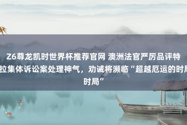 Z6尊龙凯时世界杯推荐官网 澳洲法官严厉品评特斯拉集体诉讼案处理神气，劝诫将濒临“超越厄运的时局”
