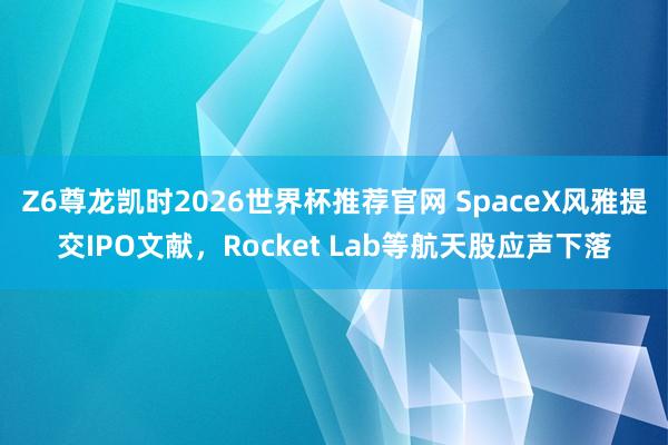 Z6尊龙凯时2026世界杯推荐官网 SpaceX风雅提交IPO文献,Rocket Lab等航天股应声下落
