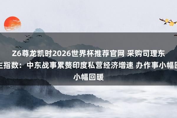 Z6尊龙凯时2026世界杯推荐官网 采购司理东谈主指数:中东战事累赘印度私营经济增速 办作事小幅回暖
