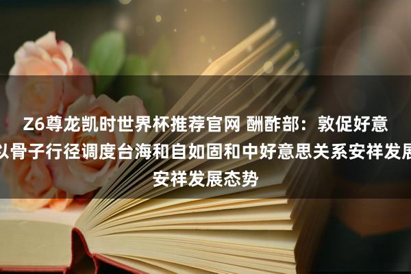 Z6尊龙凯时世界杯推荐官网 酬酢部:敦促好意思方以骨子行径调度台海和自如固和中好意思关系安祥发展态势