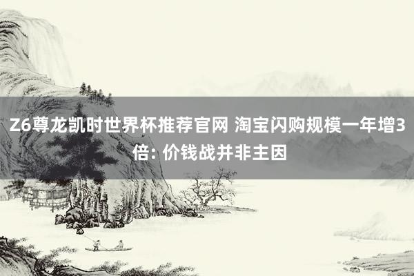 Z6尊龙凯时世界杯推荐官网 淘宝闪购规模一年增3 倍: 价钱战并非主因