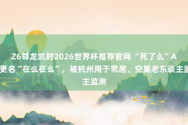 Z6尊龙凯时2026世界杯推荐官网 “死了么”App更名“在么在么”，被杭州用于茕居、空巢老东谈主监测