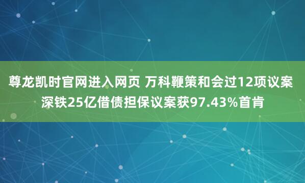 尊龙凯时官网进入网页 万科鞭策和会过12项议案 深铁25亿借债担保议案获97.43%首肯