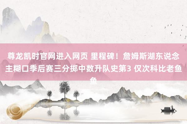 尊龙凯时官网进入网页 里程碑！詹姆斯湖东说念主糊口季后赛三分掷中数升队史第3 仅次科比老鱼