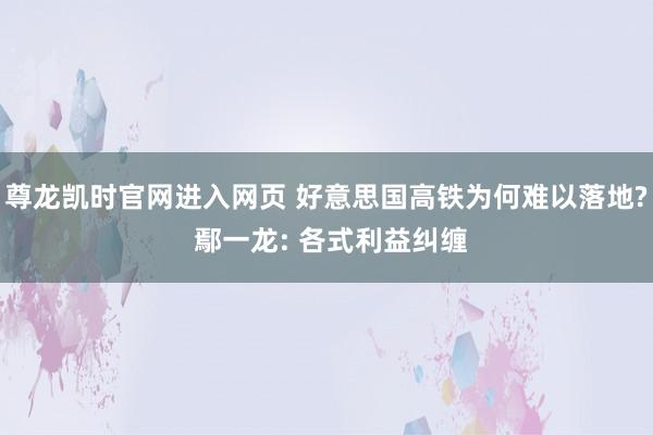 尊龙凯时官网进入网页 好意思国高铁为何难以落地? 鄢一龙: 各式利益纠缠