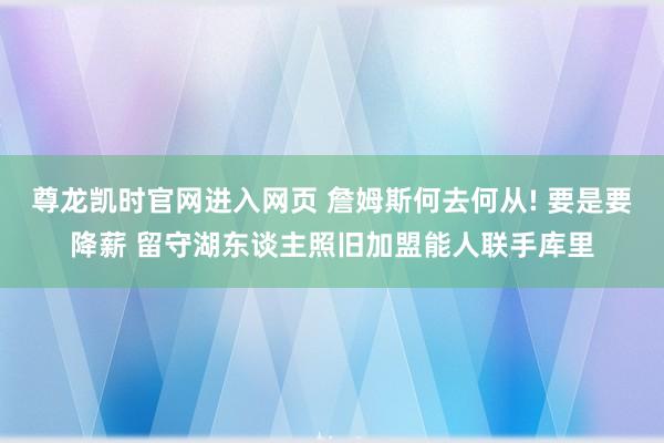 尊龙凯时官网进入网页 詹姆斯何去何从! 要是要降薪 留守湖东谈主照旧加盟能人联手库里