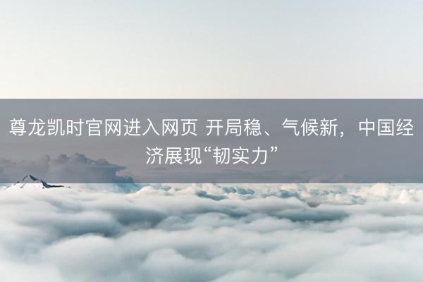 尊龙凯时官网进入网页 开局稳、气候新,中国经济展现“韧实力”