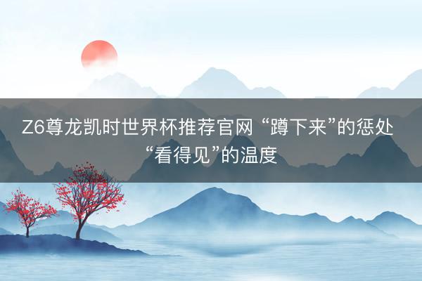 Z6尊龙凯时世界杯推荐官网 “蹲下来”的惩处 “看得见”的温度