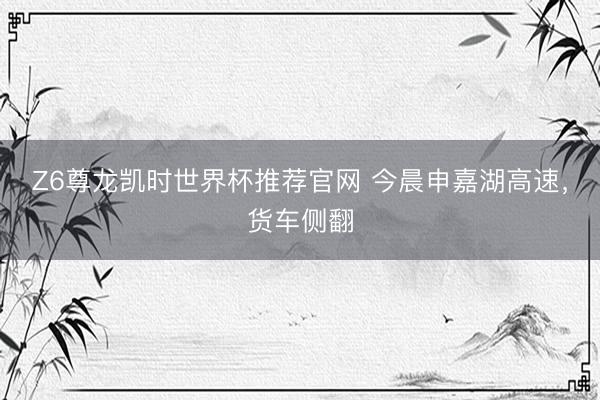 Z6尊龙凯时世界杯推荐官网 今晨申嘉湖高速，货车侧翻