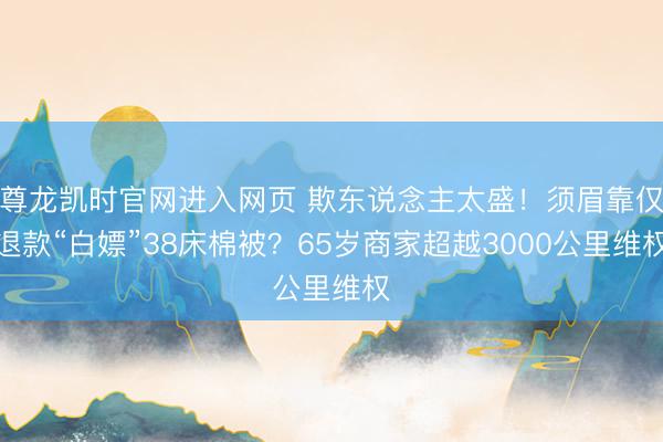 尊龙凯时官网进入网页 欺东说念主太盛！须眉靠仅退款“白嫖”38床棉被？65岁商家超越3000公里维权